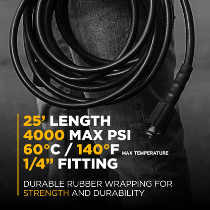 25' 4000PSI 1/4" Rubber Hose