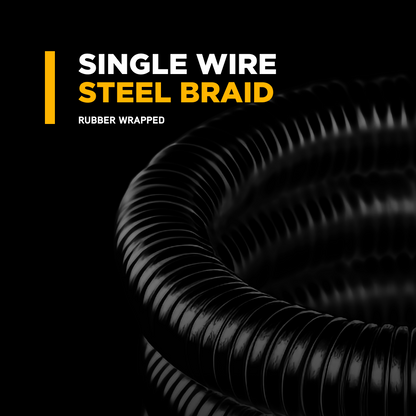 25' x 1/4" 4000 PSI Steel Braid Pressure Washer Hose with Quick Connect Fittings