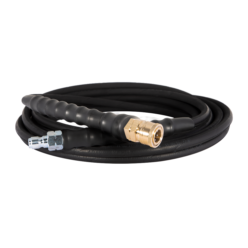 25' x 1/4" 4000 PSI Steel Braid Pressure Washer Hose with Quick Connect Fittings