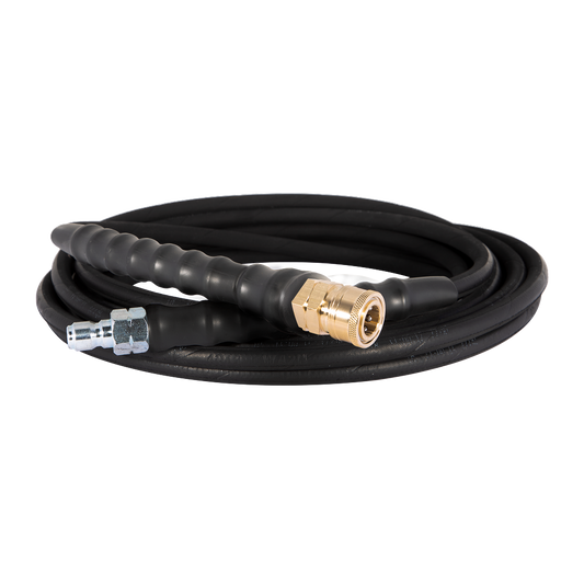 25' x 1/4" 4000 PSI Steel Braid Pressure Washer Hose with Quick Connect Fittings
