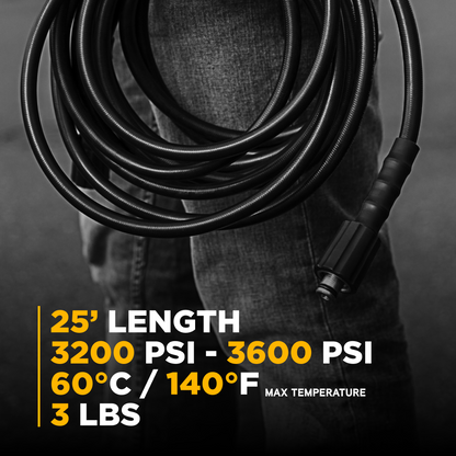 25' 1/4" Pressure Washer Hose for M22 Fitting