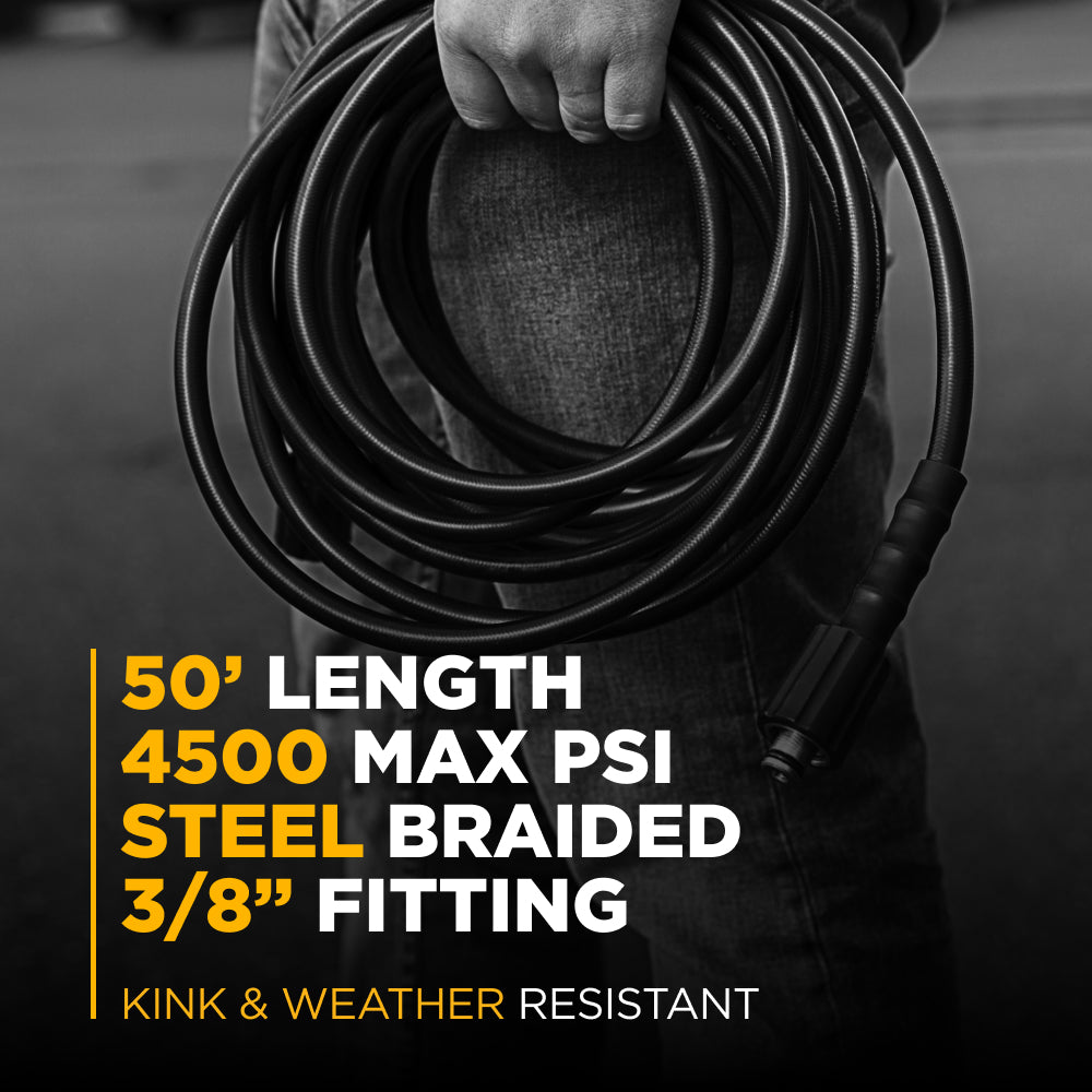 50ft 4500 PSI 3/8" Rubber Hose