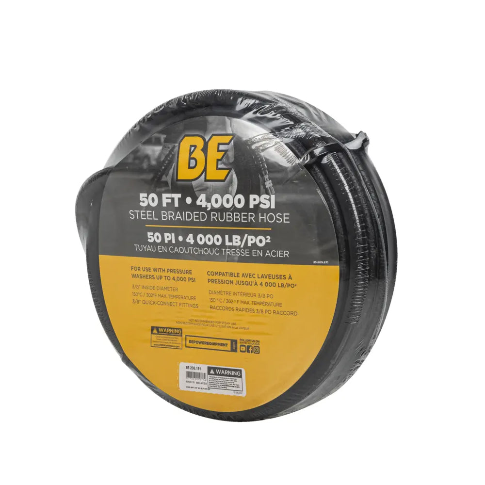 Tuyau pour nettoyeur haute pression de 50 pi x 3/8 po, 4 500 lb/po²