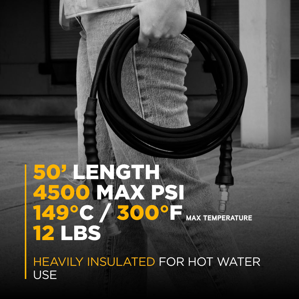 50' x 3/8", 4,500 PSI Pressure Washer Hose