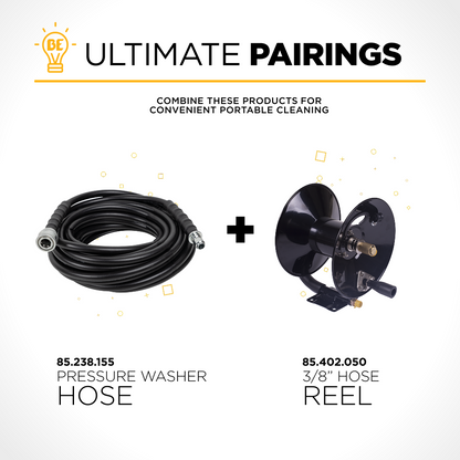 50’ 4000PSI 3/8" Non-Marking Rubber Pressure Washer Hose