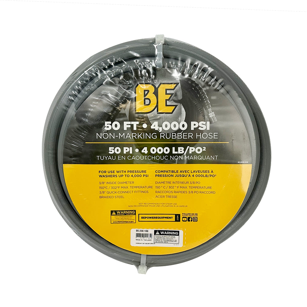 Tuyau en caoutchouc non marquant de 50 pieds, 4 000 PSI, 3/8 po