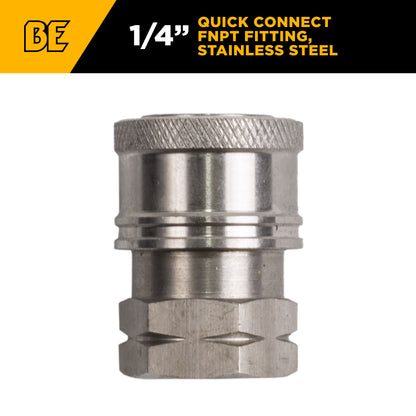 1/4" Quick Connect FNPT Stainless Steel Coupler