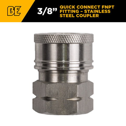 Raccord rapide 3/8" FNPT en acier inoxydable