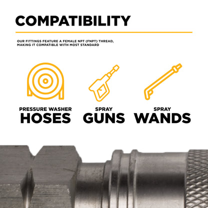 Raccord rapide 3/8" FNPT en acier inoxydable