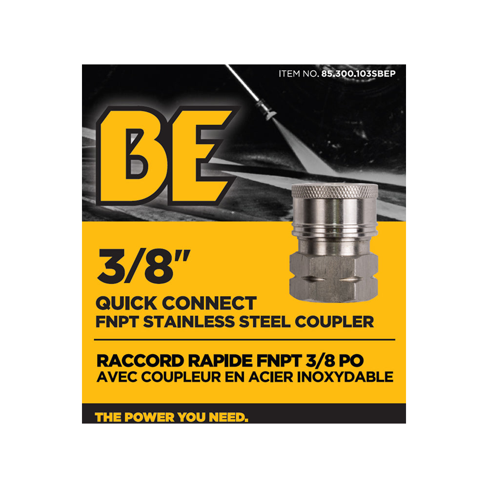 Raccord rapide 3/8" FNPT en acier inoxydable
