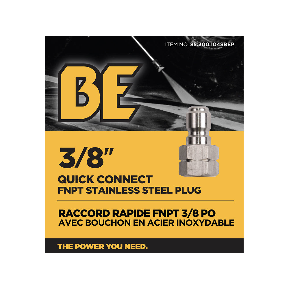 Bouchon à connexion rapide en acier inoxydable de 3/8 po
