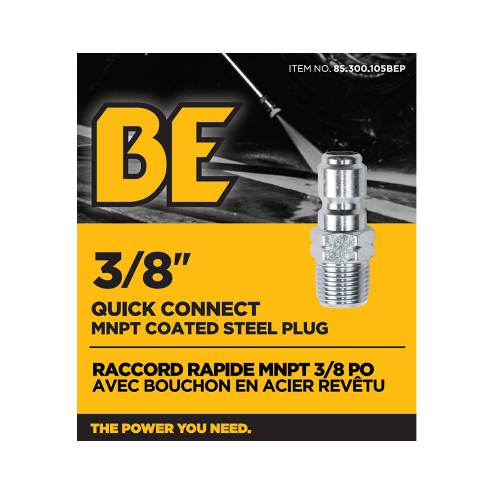 Bouchon en acier inoxydable MNPT à connexion rapide de 3/8 po