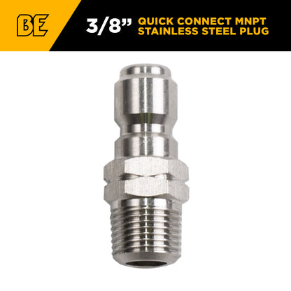 Bouchon en acier inoxydable MNPT à connexion rapide de 3/8 po