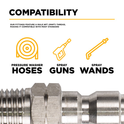 3/8" MNPT 6,000PSI Quick Connect Stainless Steel Fitting