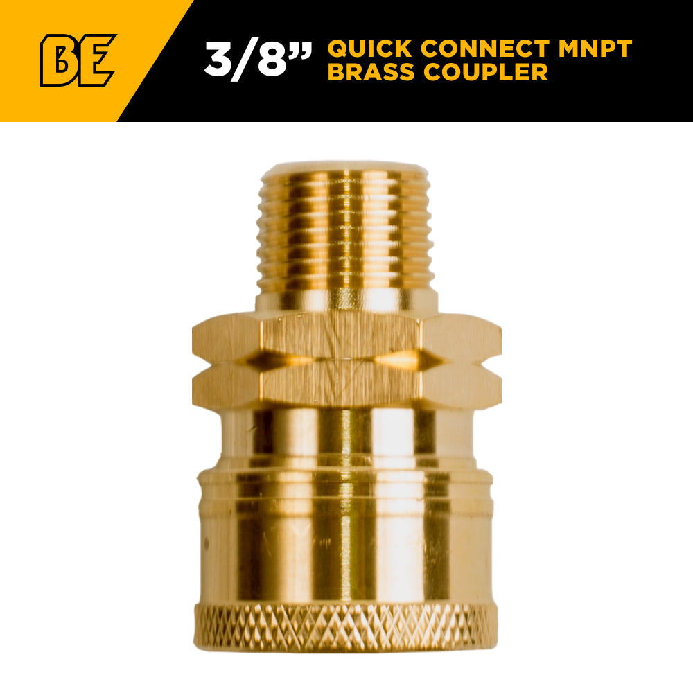 COUPLEUR; 3/8"QCx3/8"MNPT, LAITON, EN BOÎTE