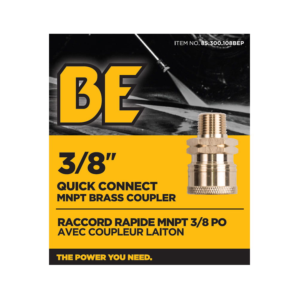 COUPLEUR; 3/8"QCx3/8"MNPT, LAITON, EN BOÎTE