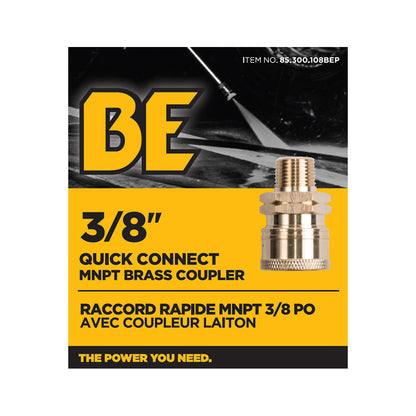 COUPLEUR; 3/8"QCx3/8"MNPT, LAITON, EN BOÎTE