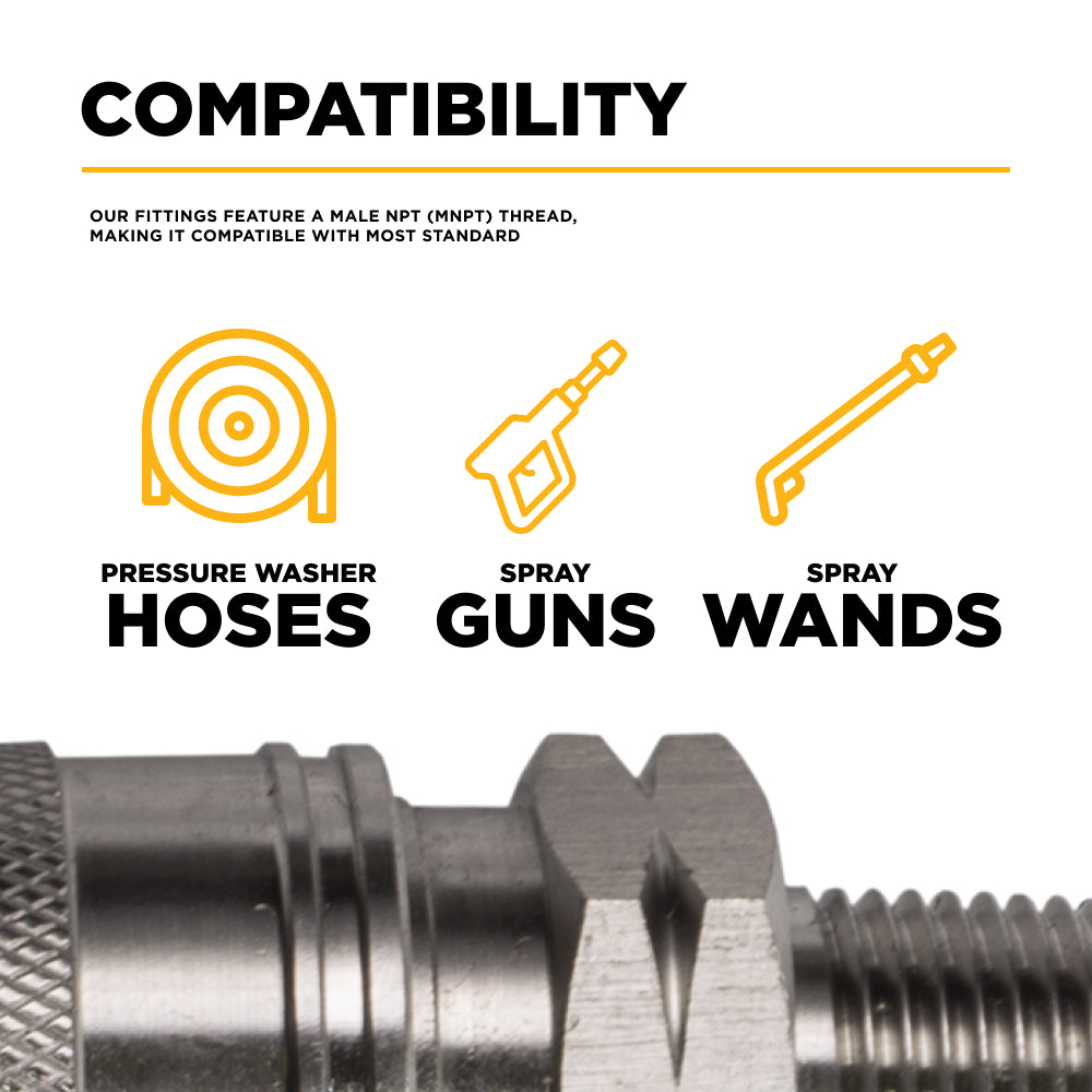 COUPLEUR; 3/8"QCx3/8"MNPT, SS, EN BOÎTE