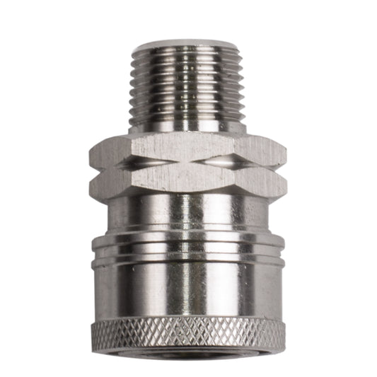 COUPLEUR; 3/8"QCx3/8"MNPT, SS, EN BOÎTE