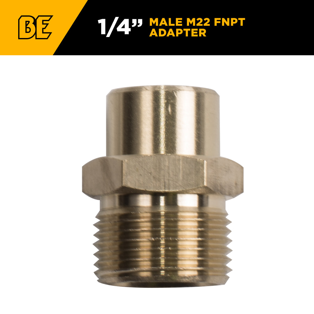 1/4" Male M22 FNPT Adapter Fitting