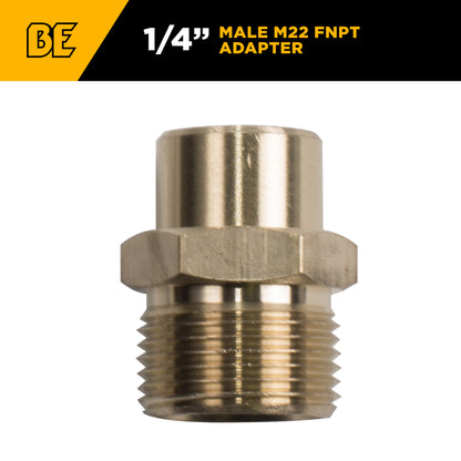 1/4" Male M22 FNPT Adapter Fitting