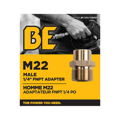 1/4" Male M22 FNPT Adapter Fitting