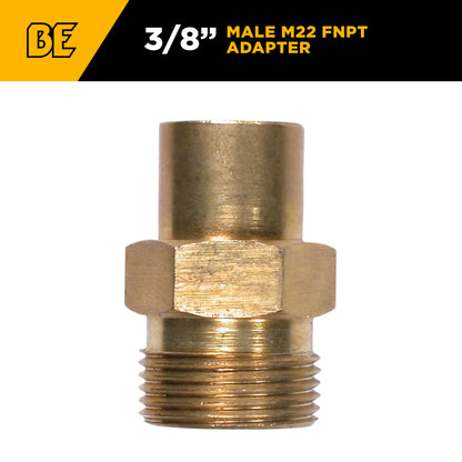 3/8" Male M22 FNPT Adapter Fitting