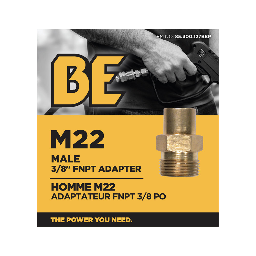 3/8" Male M22 FNPT Adapter Fitting