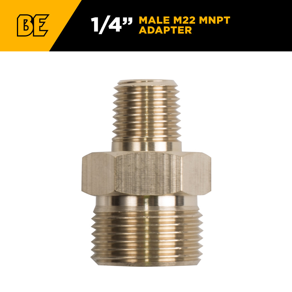1/4" Male M22 MNPT Adapter Fitting