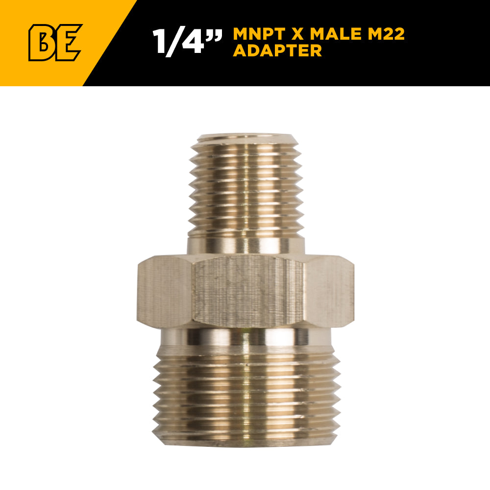 1/4" Male M22 MNPT Adapter Fitting