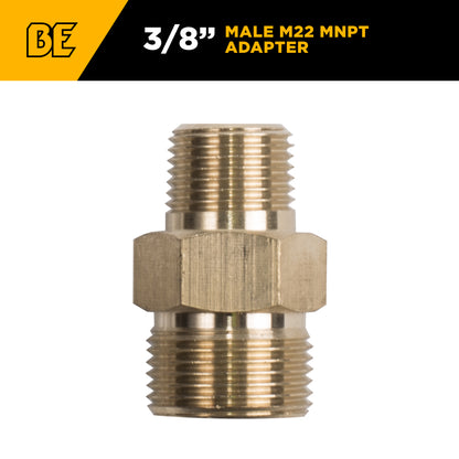 3/8" Male M22 MNPT Adapter Fitting