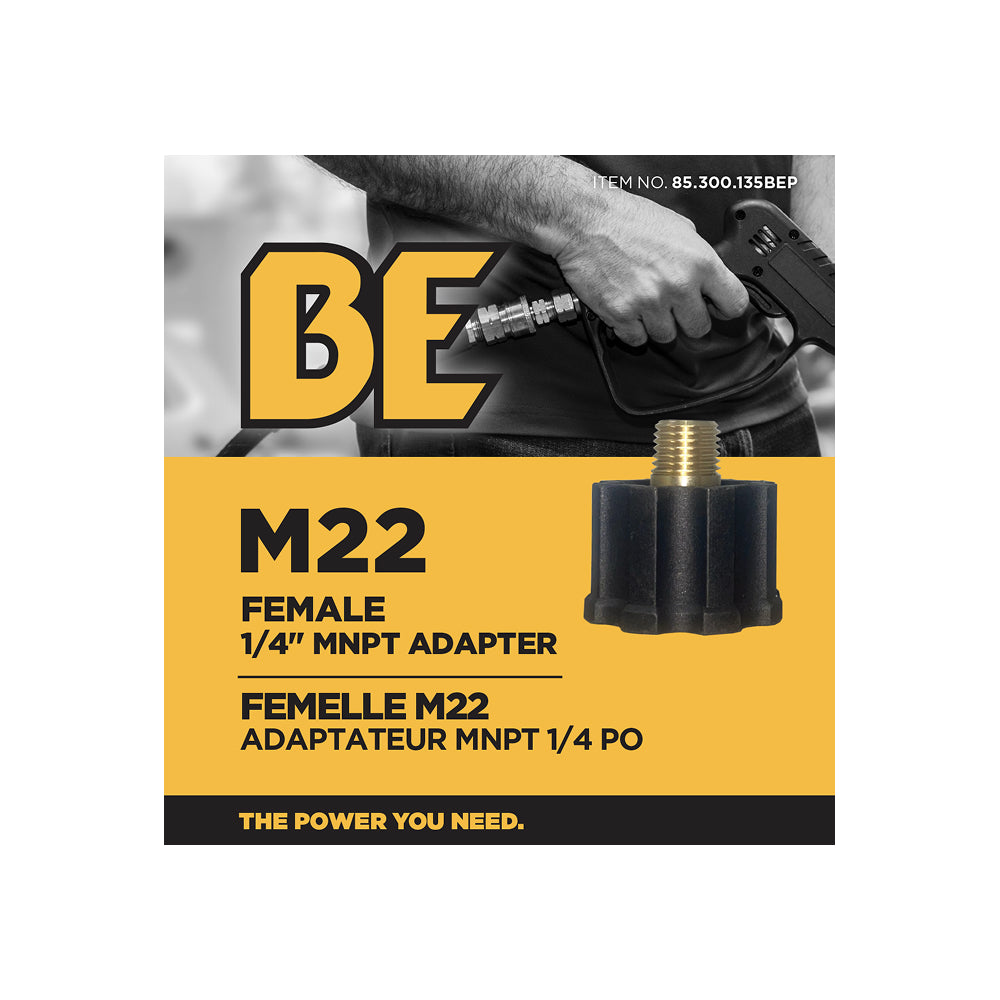 1/4" Female M22 MNPT Adapter Fitting - Retail Ready Packaging