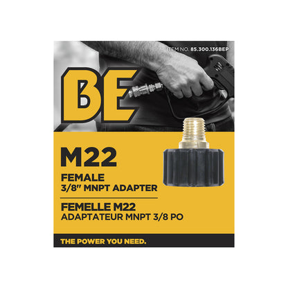3/8" Female M22 MNPT Adapter Fitting