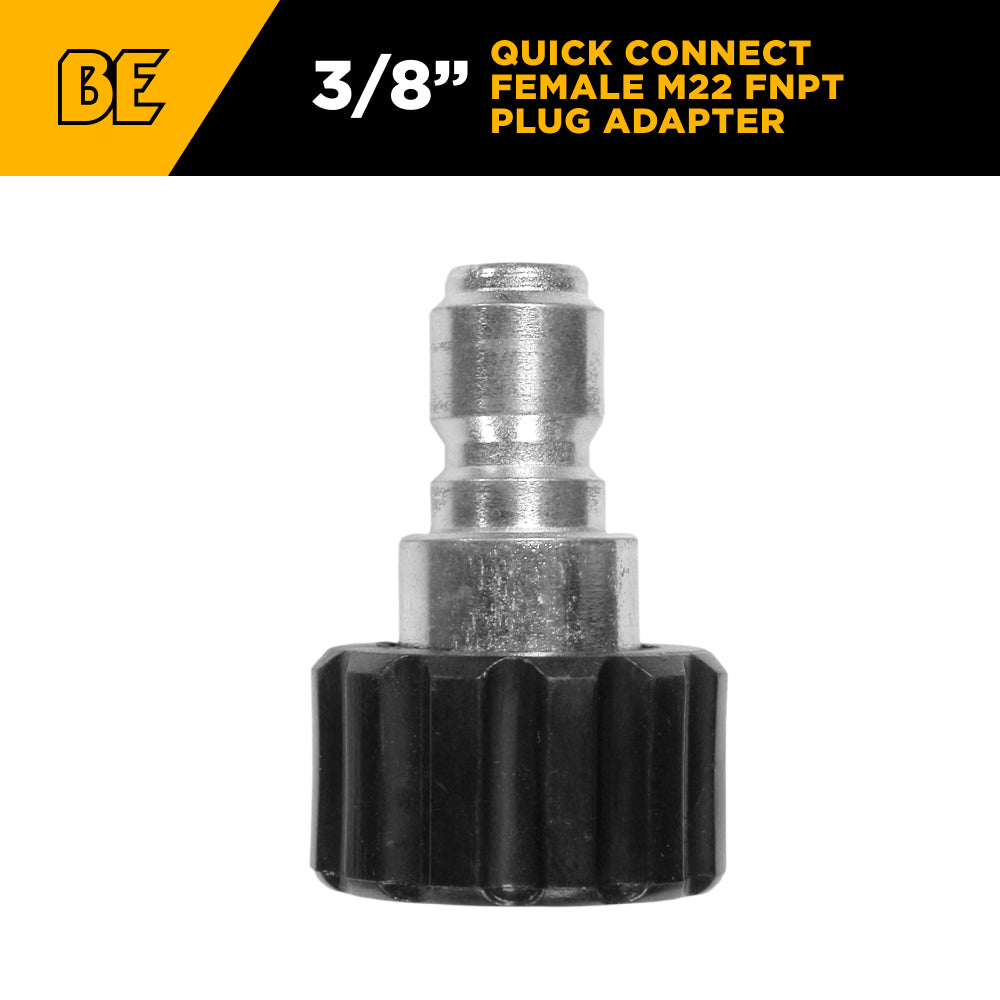 3/8" Quick Connect Female M22 FNPT Adapter Fitting