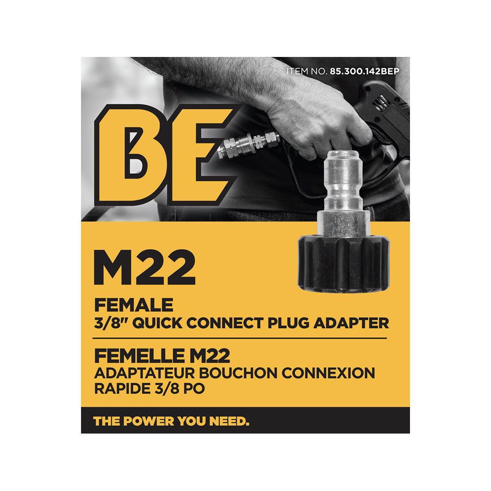 3/8" Quick Connect Female M22 FNPT Adapter Fitting
