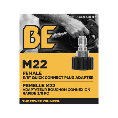 3/8" Quick Connect Female M22 FNPT Adapter Fitting