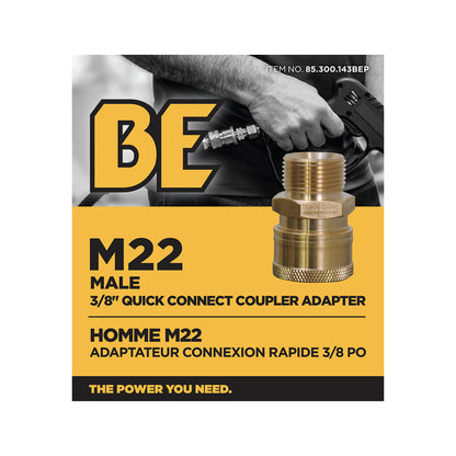 Male M22 x 3/8" Quick Connect MNPT Coupler