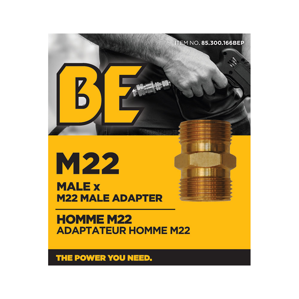 Male M22 x Male M22 MNPT Adapter Fitting