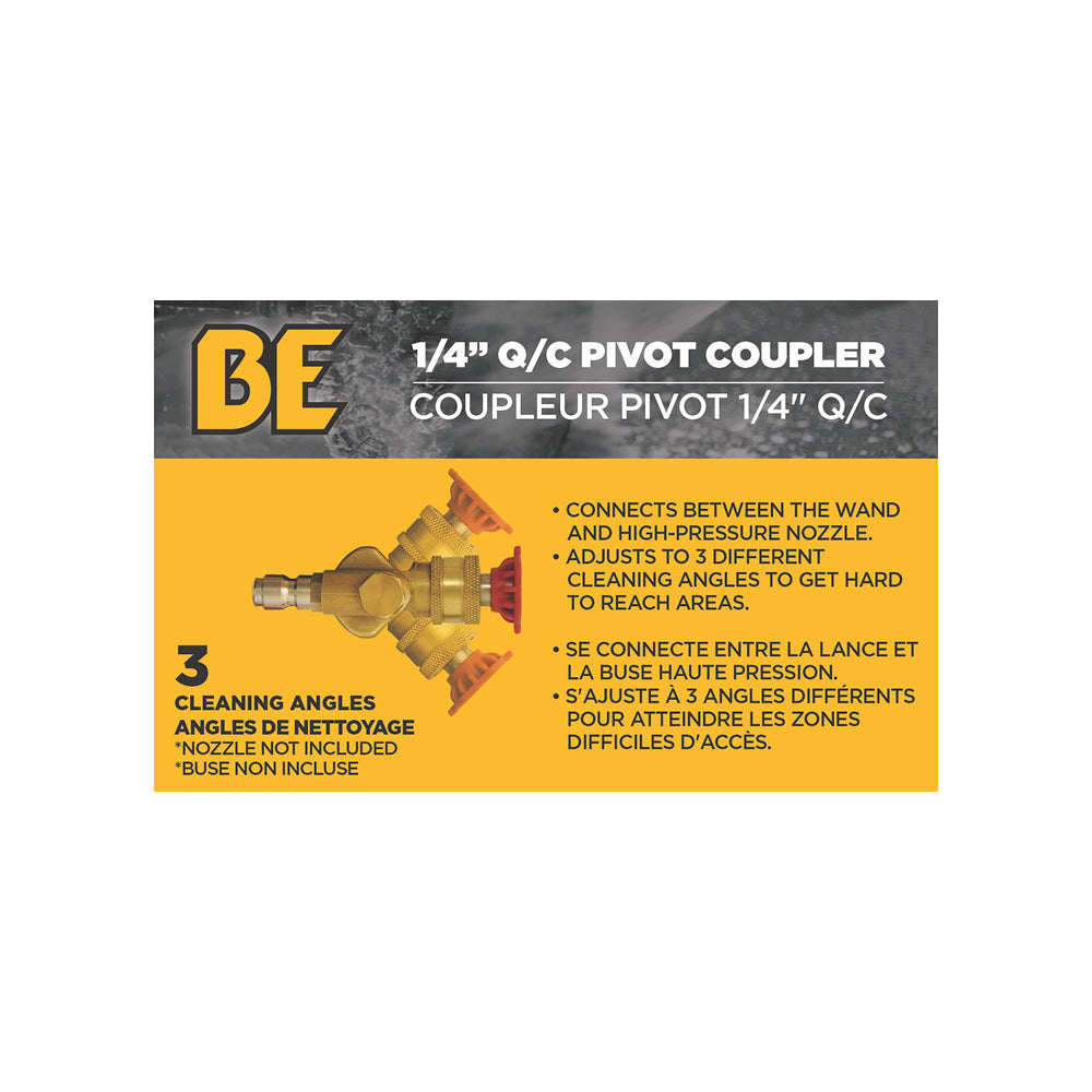 COUPLEUR, PIVOT, ARC À 90 DEGRÉS, 1/4" QC