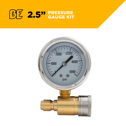 5000PSI 2.5" Pressure Gauge Kit with 3/8" Quick Connect