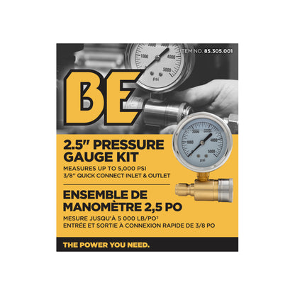 5000PSI 2.5" Pressure Gauge Kit with 3/8" Quick Connect