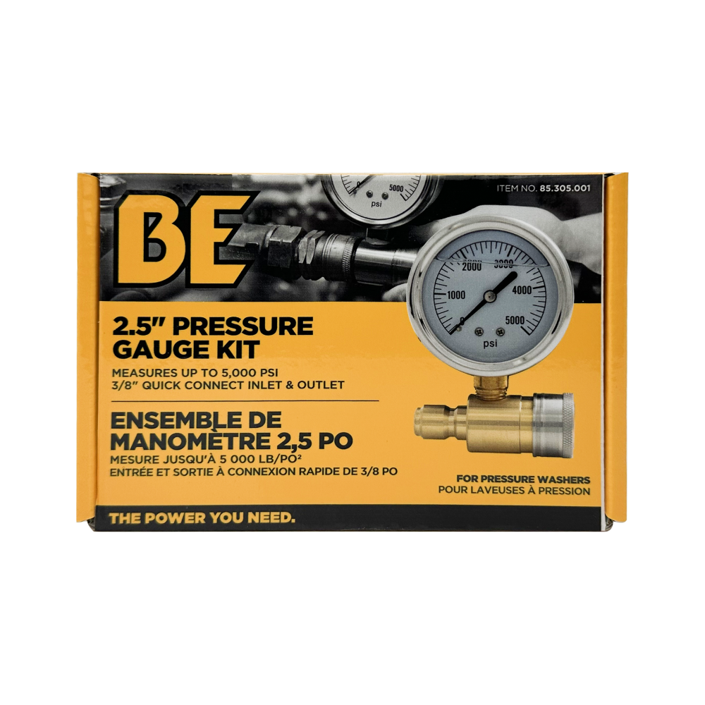 5000PSI 2.5" Pressure Gauge Kit with 3/8" Quick Connect