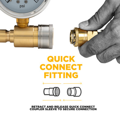 5000PSI 2.5" Pressure Gauge Kit with 3/8" Quick Connect