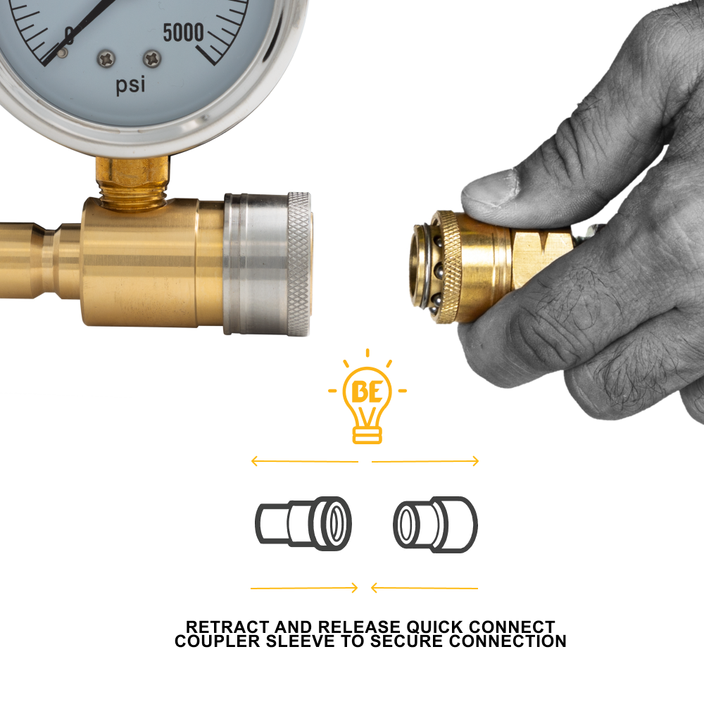 5000PSI 2.5" Pressure Gauge Kit with 3/8" Quick Connect