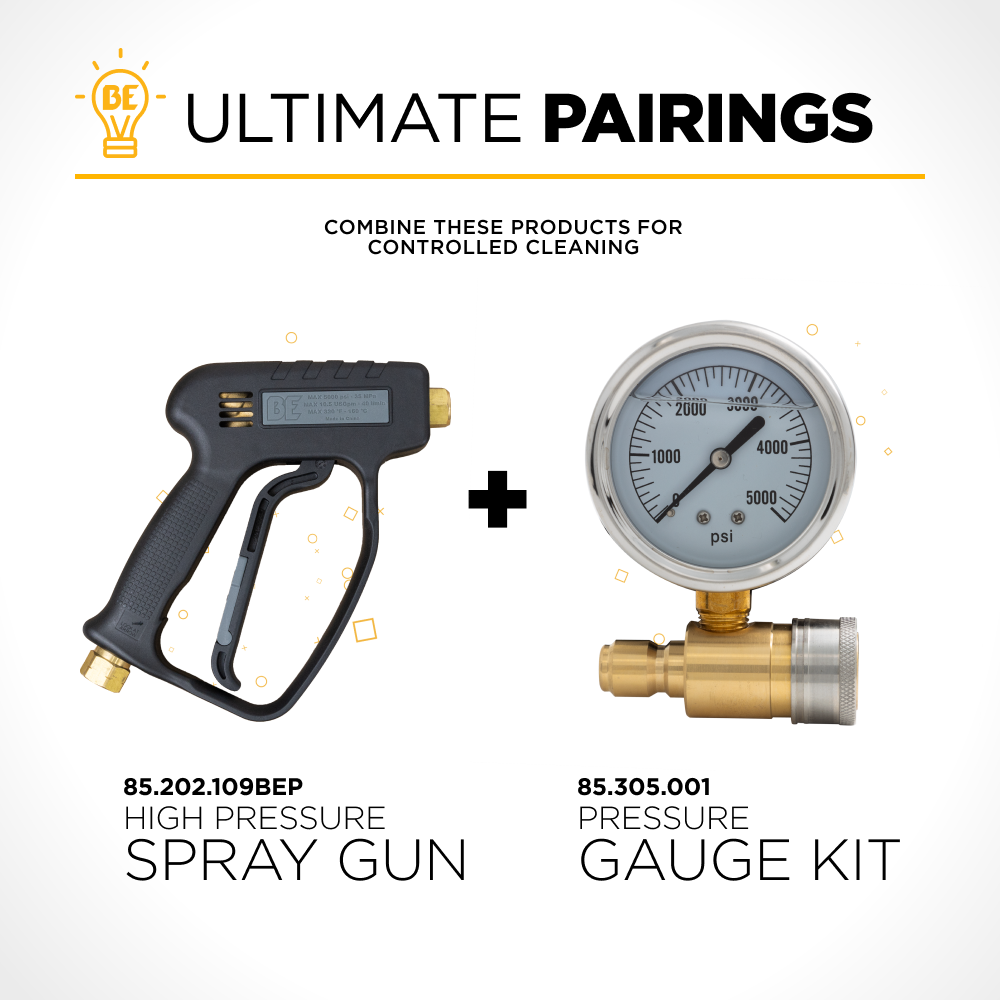 5000PSI 2.5" Pressure Gauge Kit with 3/8" Quick Connect