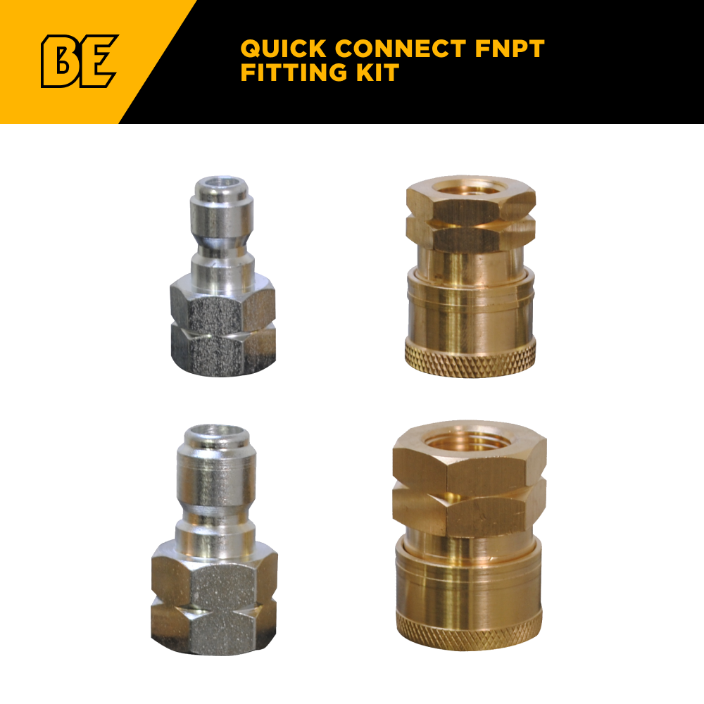 1/4" & 3/8" Female Quick Connect Coupler and Fitting Kit