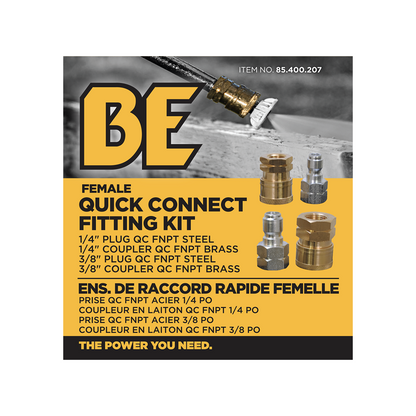 1/4" & 3/8" Female Quick Connect Coupler and Fitting Kit