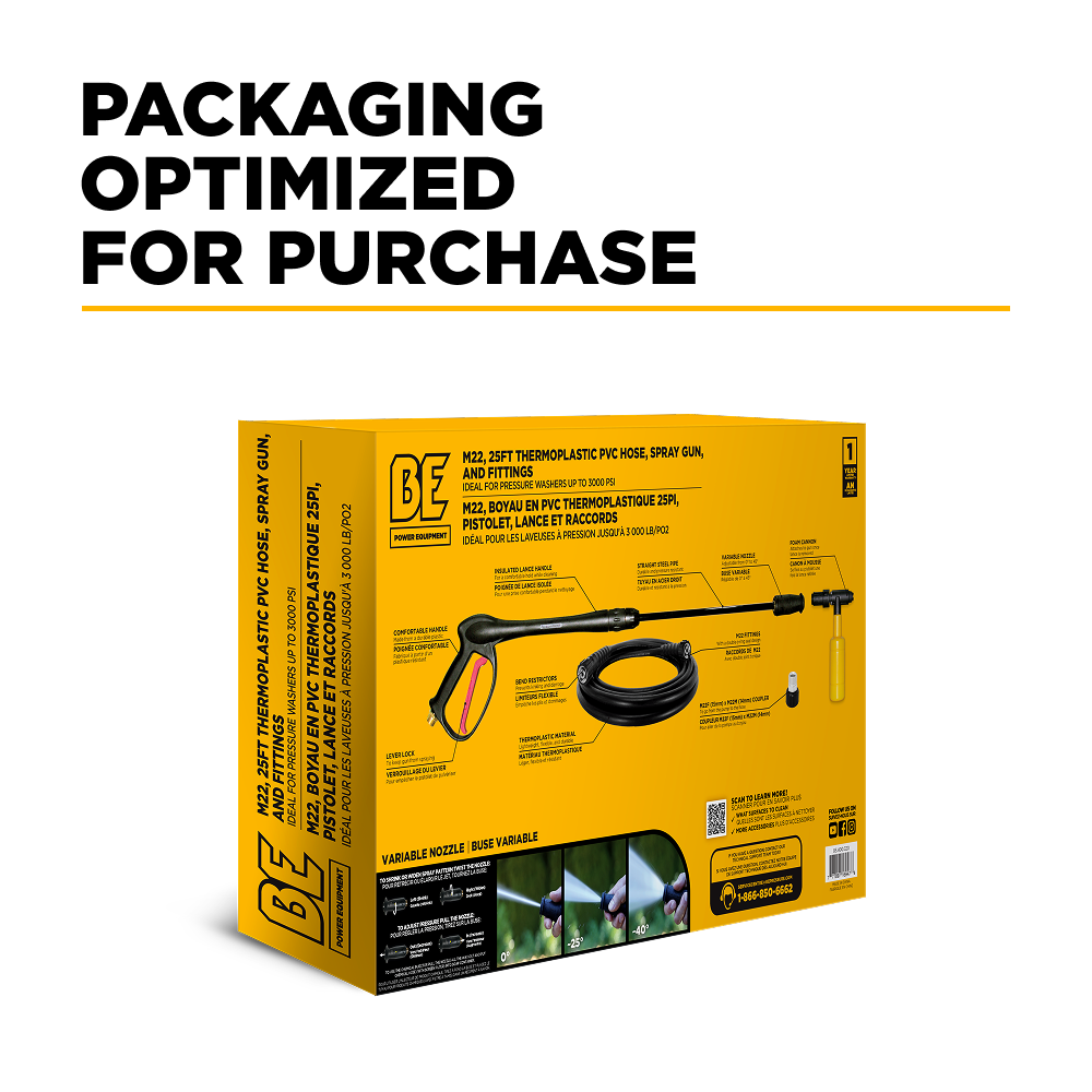 3000PSI Electric Pressure Washer Accessory Kit – M22 Compatible