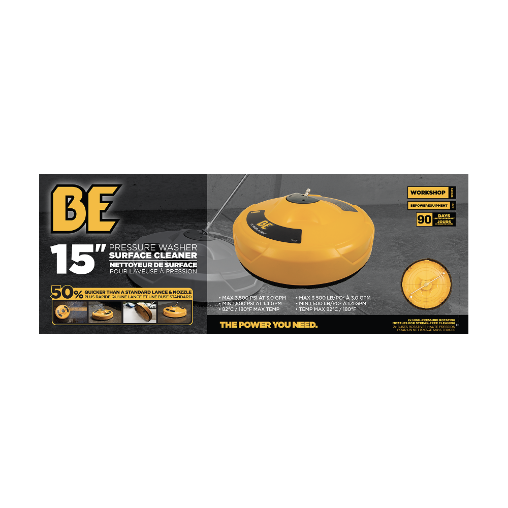 15" Whirl-A-Way Pressure Washer Surface Cleaner