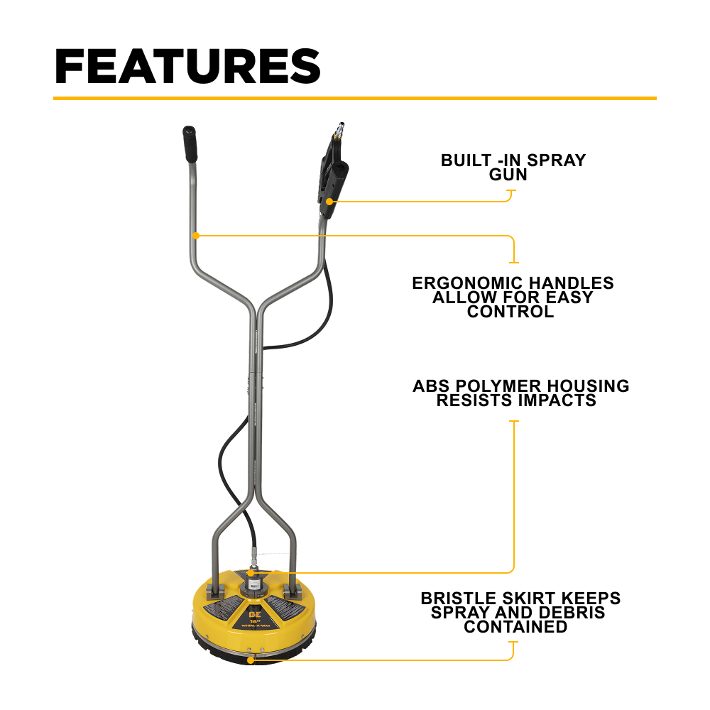 16" Whirl-A-Way Pressure Washer Surface Cleaner